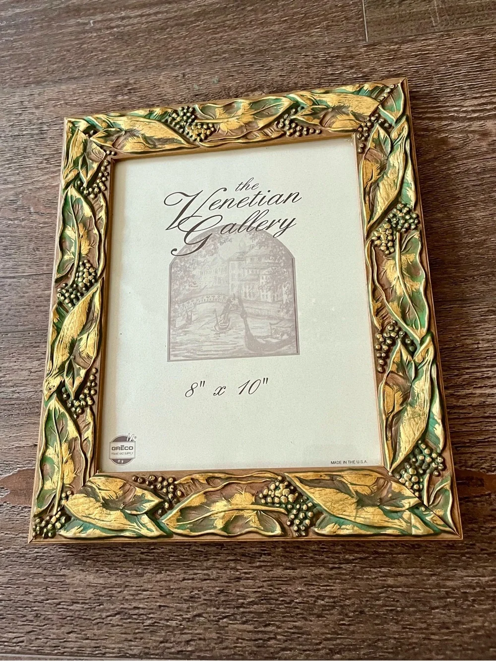 Gold and Green wooden Decorative Picture Frame - 11/13 inches